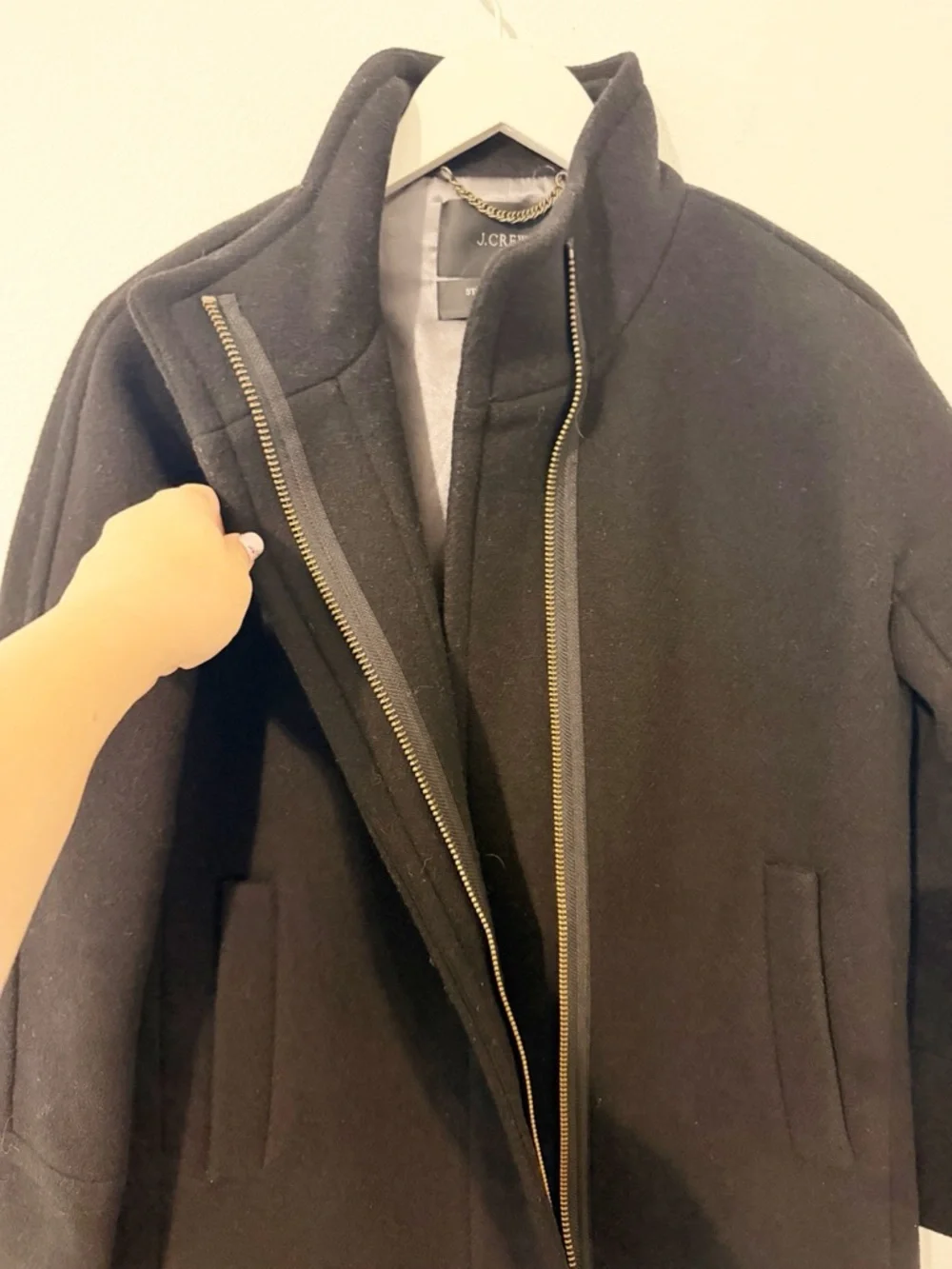 J. Crew pit hem approximate